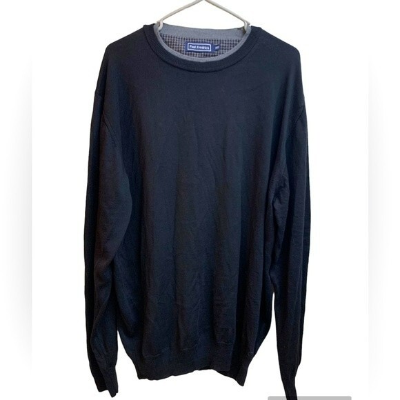 Paul Fredrick Men's 100% Italian Merino Wool Black Sweater Size 2XLT - Picture 1 of 4